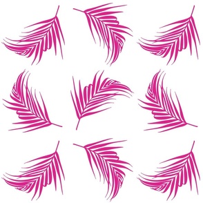 Pink Palm Leaves / Minimalist / large scale