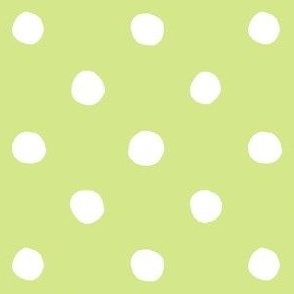 Large Handdrawn Dots - rainbow quilting collection - white on Honeydew green - Petal Signature Cotton Solids coordinate