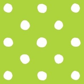Large Handdrawn Dots - rainbow quilting collection - white on Lime green - Petal Signature Cotton Solids coordinate