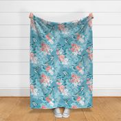 Hummingbird garden teal large scale