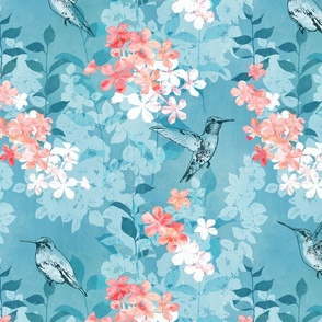 Hummingbird garden teal