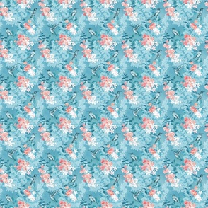 Hummingbird garden teal extra small