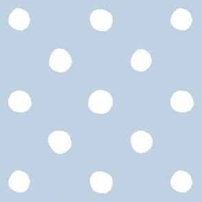 Large Handdrawn Dots - rainbow quilting collection - white on Fog blue - Petal Signature Cotton Solids coordinate