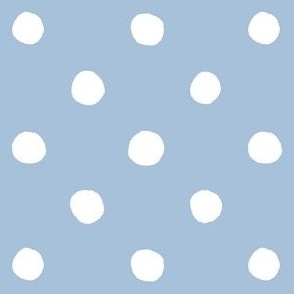 Large Handdrawn Dots - rainbow quilting collection - white on Sky blue - Petal Signature Cotton Solids coordinate