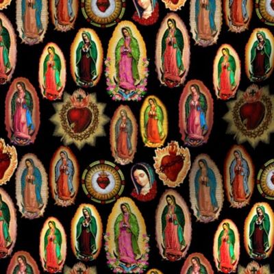Virgin of Guadalupe - Black - TINY