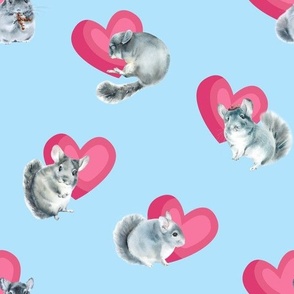For the Love of Chinchillas Light Blue