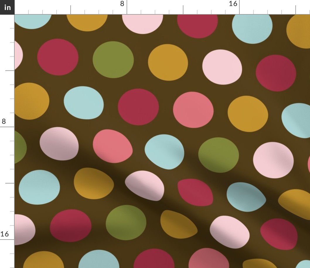 (L) Dots in tropical colors brown