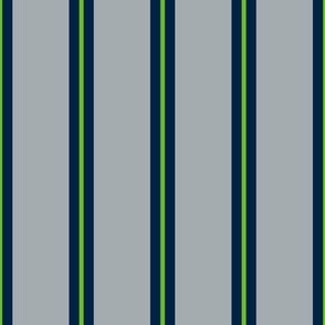 Double Pinstripe - Navy and Lime Green on Light Grey 2"