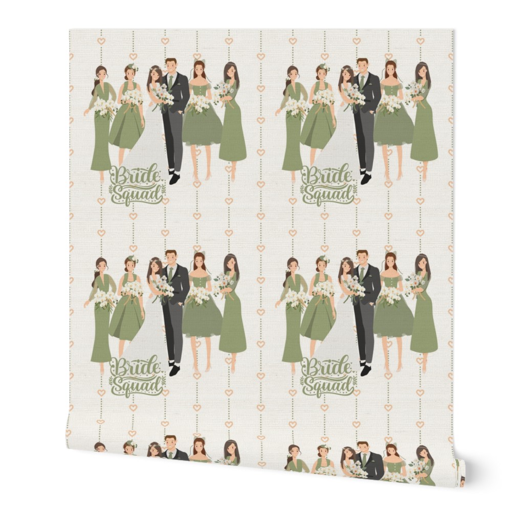 Bride squad green wedding