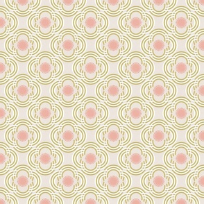 Small scale • Flowers or eyes - neutral gold and pink