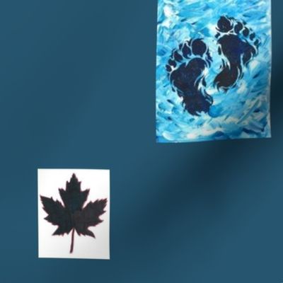 Yeti Footprints and Maple Leaf