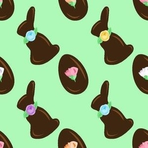 Easter Chocolates/Chocolate Bunnies and Eggs/Easter Candy - Small Green