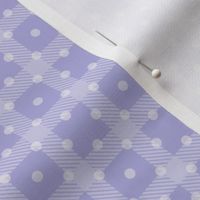 Baby Bunny Easter Coordinate Gingham Checker and Polkadots in Lavender and Antique White