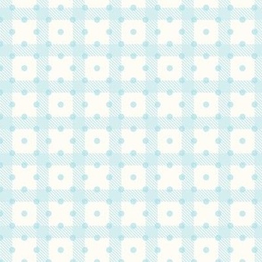 Baby Bunny Easter Coordinate Gingham Checker and Polkadots in Antique White and Blue