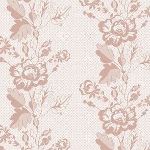 Retro Floral on Mesh Lace in Regency Pink - Coordinate