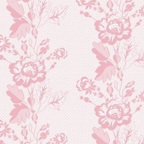 Retro Floral on Mesh Lace in Cameo Pink - Coordinate