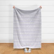 Bigger Scale ZigZag Stripes and Dots Lavender on Antique White