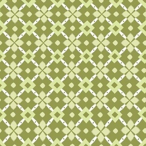 Diamond Olive Light Green Pattern