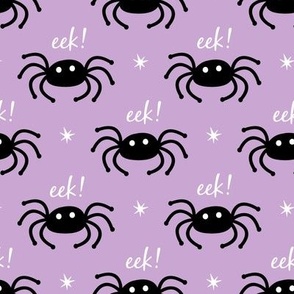 ( medium) Spider, Halloween, black, eek! Lilac