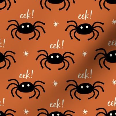 ( medium) Spider, Halloween, black, eek! Orange