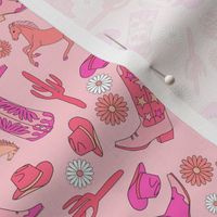 SMALL pink western cowgirl fabric - fuchsia pink fabric