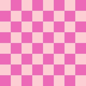 2" LARGE pink fuchsia checkerboard fabric - cute trendy 2023 design
