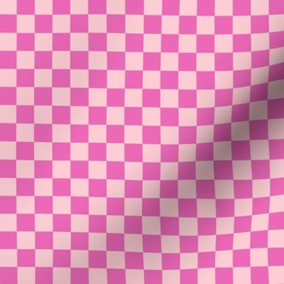 1/2" pink fuchsia checkerboard fabric - cute trendy 2023 design