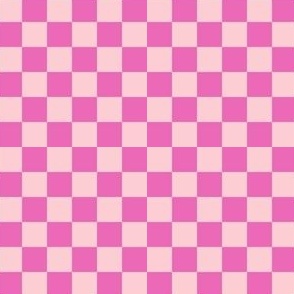 1/2" pink fuchsia checkerboard fabric - cute trendy 2023 design