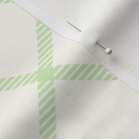 Bigger Scale Spring Green Lattice Plaid on Antique White Baby Bunny Nursery Coordinate