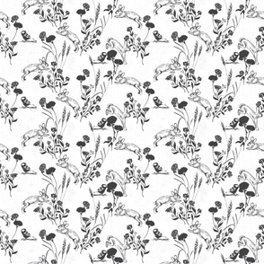  Small-Bunnies and Wildflowers in Grey