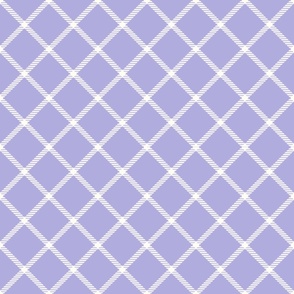 Bigger Scale Lattice Plaid Antique White on Lavender Bunny Nursery Coordinate