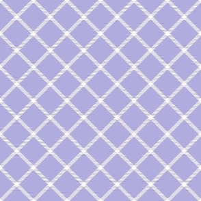 Smaller Scale Lattice Plaid Antique White on Lavender Bunny Nursery Coordinate