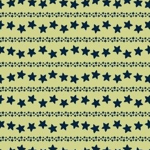 Star Stripes - navy on green