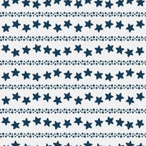 Star Stripes - navy on white
