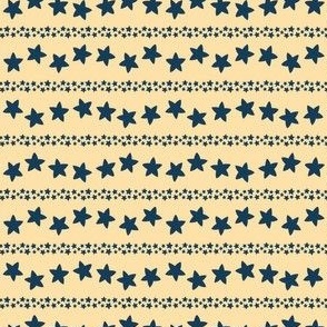 Star Stripes - navy on yellow