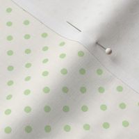 Smaller Scale Polkadots Spring Green on Antique White Baby Bunny Easter Nursery Coordinate