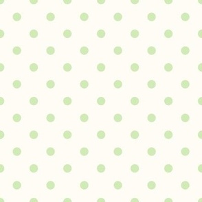 Bigger Scale Polkadots Spring Green on Antique White Baby Bunny Easter Nursery Coordinate