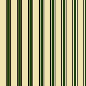 Green and Black Ticking Stripe on Yellow