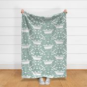 Cats and Dogs Salle de Bains - Eucalyptus Green Large Scale