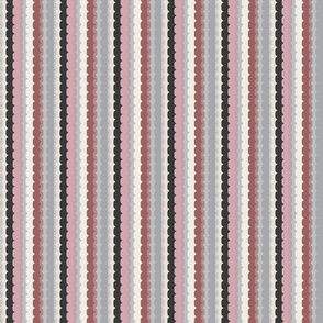 Scallop Art Deco Stripe Brick Red