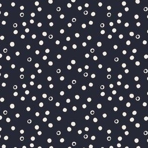Ivory polka dots on dark grey