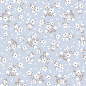 Ditsy Floral Baby Blue Large