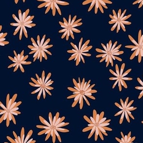 Orange flowers with Navy