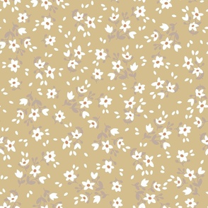 Ditsy Floral Mustard Large
