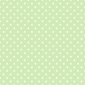 Smaller Scale Polkadots Antique White on Spring Green Baby Bunny Easter Nursery Coordinate