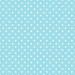 Smaller Scale Polkadots Antique White on Blue Baby Bunny Easter Nursery Coordinate