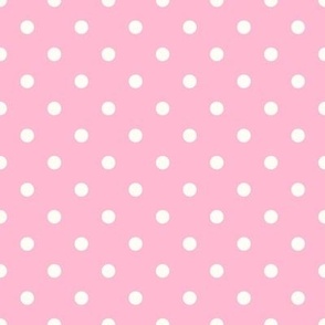 Bigger Scale Polkadots Antique White on Pink Baby Bunny Easter Nursery Coordinate