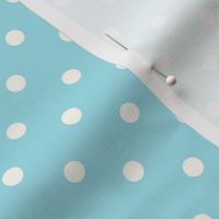 Bigger Scale Polkadots Antique White on Blue Baby Bunny Easter Nursery Coordinate
