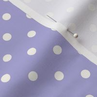 Bigger Scale Polkadots Antique White on Lavender Baby Bunny Easter Nursery Coordinate
