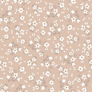 Ditsy Floral Pale Coral Large